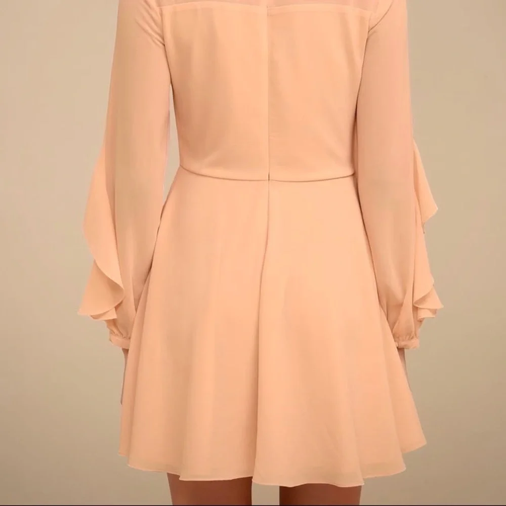 Lulus Doll-Like Ruffle Long Sleeve Skater Dress - Picture 6 of 10
